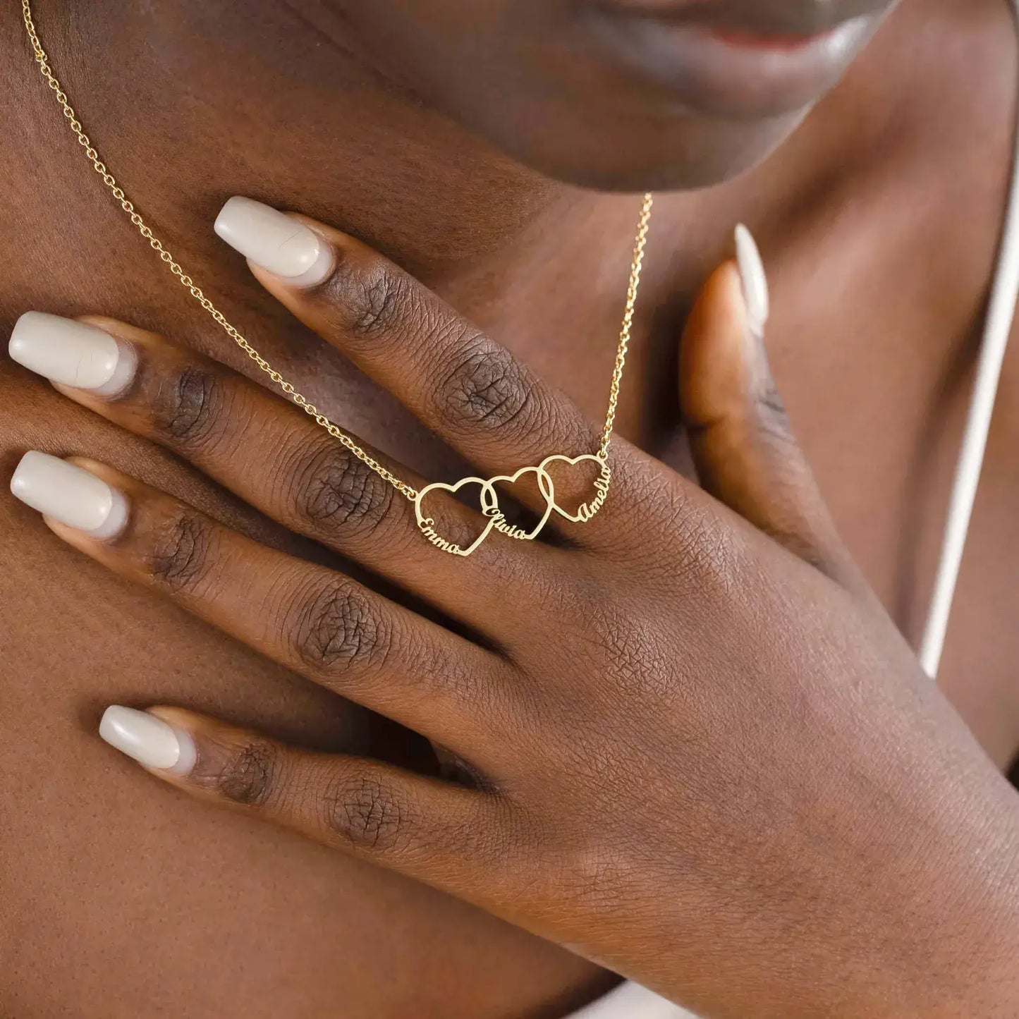 Персонализирано колие със сърце и име