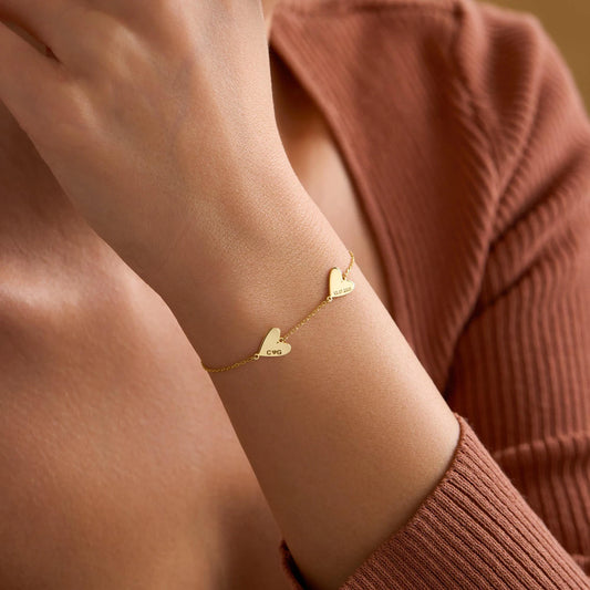 Персонализирана гривна с гравирано сърце