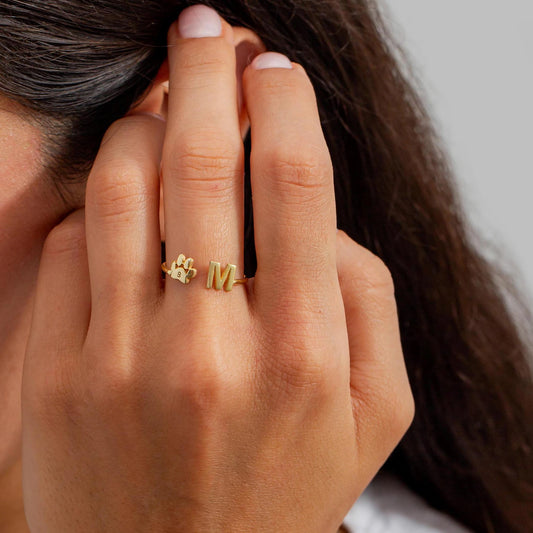 Персонализиран пръстен с инициали на домашен любимец